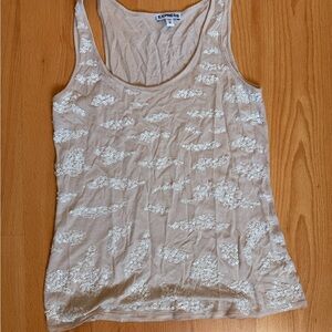 Express Tan Sequin Embellished Tank Top